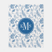 Blauer Garten Schmetterling und Blumengarten Muste Fleecedecke (Vorderseite)