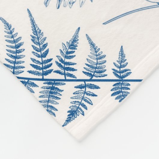 Blauer Garten Schmetterling und Blumengarten Muste Fleecedecke (Ecke)