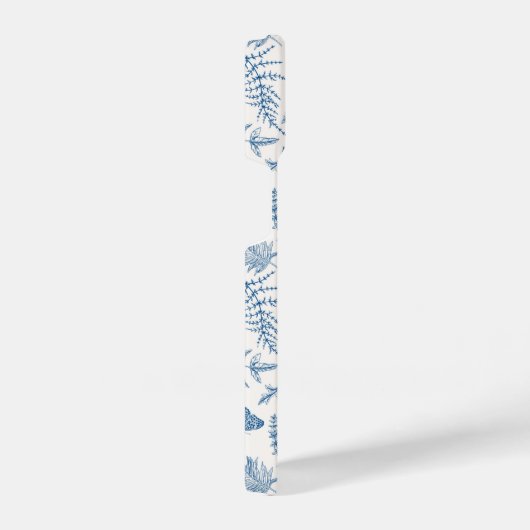 Blauer Garten Schmetterling und Blumengarten Muste iPhone Hülle (Rechte Seite)