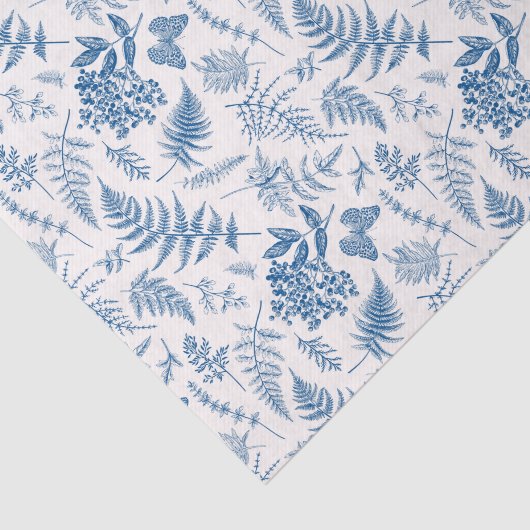 Blauer Garten Schmetterling und Blumengarten Muste Seidenpapier (Ausschnitt)