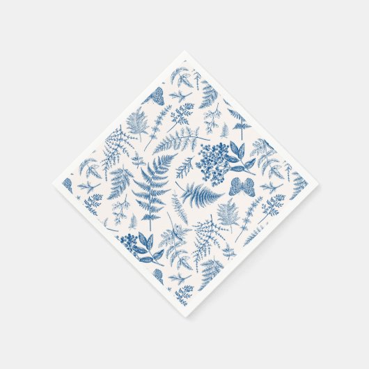 Blauer Garten Schmetterling und Blumengarten Muste Serviette (Ecke)