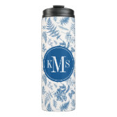 Blauer Garten Schmetterling und Blumengarten Muste Thermosbecher (Vorderseite)