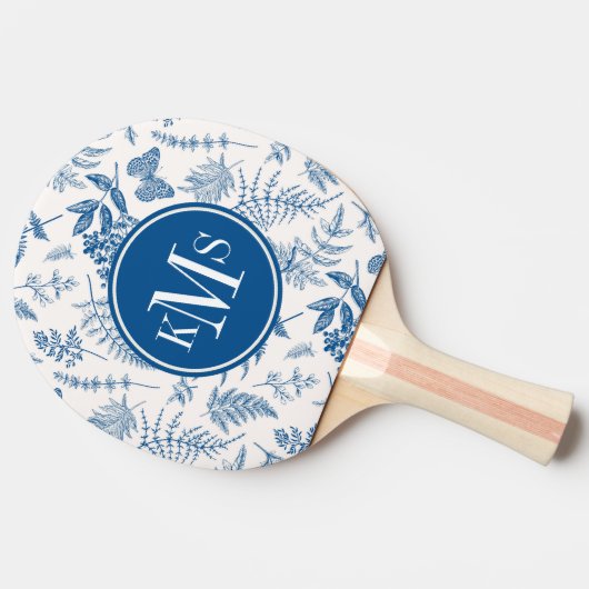 Blauer Garten Schmetterling und Blumengarten Muste Tischtennis Schläger (Seitenansicht)