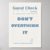 Blauer Gastcheck-Zitat Minimalistischer Poster (Vorne)