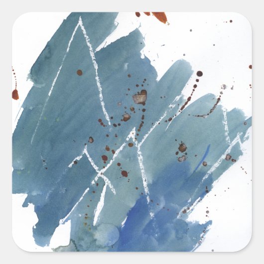 Blauer Gebirgszug Quadratischer Aufkleber (Vorderseite)