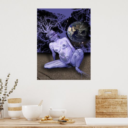 BLAUER GEBURT POSTER (Küche)