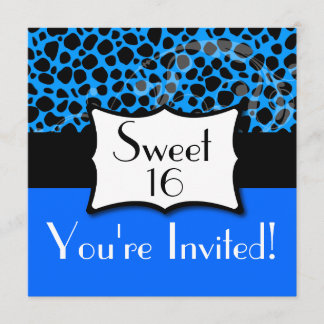 Blauer Geburtstag des Gepard-Bonbon-16 Einladung