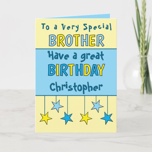 Blauer Geburtstag des Sonderbruders Karte (Vorderseite)