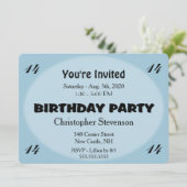 Blauer Geburtstag Einladung (Stehend Vorderseite)