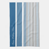 Blauer Geburtstag Geschirrtuch (Vertikal)