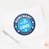 Blauer Geburtstag mit Liebe Vatertag backen Runder Aufkleber (Umschlag)