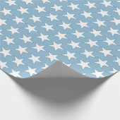 Blauer Geburtstag mit weißen Sternen Geschenkpapier (Ecke)
