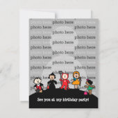 Blauer Geburtstag Party Einladung (Rückseite)