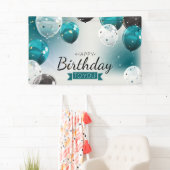 Blauer Geburtstagsballonbanner Banner (Insitu)