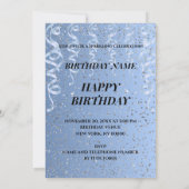 Blauer Geburtstagskuchen Dankeskarte (Rückseite)