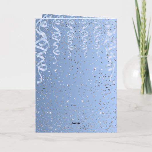 Blauer Geburtstagskuchen Einladung (Rückseite)