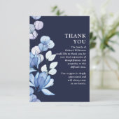 Blauer Gedenktag zur Beerdigung des Lebens Dankeskarte (Stehend Vorderseite)