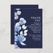 Blauer Gedenktag zur Beerdigung des Lebens Dankeskarte (Vorne/Hinten)