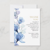 Blauer Gedenktag zur Beerdigung des Lebens Dankeskarte (Vorderseite)