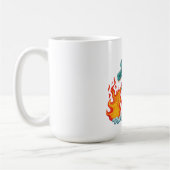 Blauer gehörnter Drache Kaffeetasse (Links)