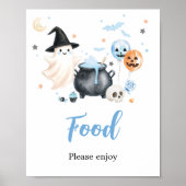 Blauer Geist Little Boo Essen Schild (Vorne)