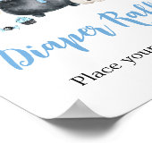 Blauer Geist Little Boo Windel-Raffle-Schild Poster (Ecke)