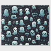 Blauer Geist Niedlich Modernes Adventure Black Hal Geschenkpapier (Flach)