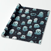 Blauer Geist Niedlich Modernes Adventure Black Hal Geschenkpapier (Ungerollt)