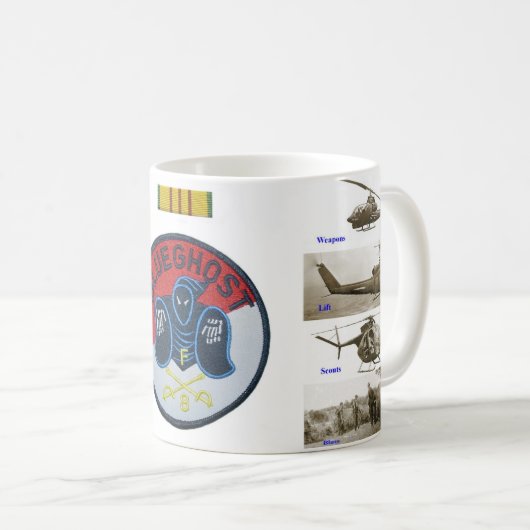 Blauer Geistflecken und Zug-Tasse Kaffeetasse (VorderseiteRechts)