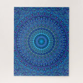Blauer geistiger Blumen-GartenMandala Puzzle (Vertikal)