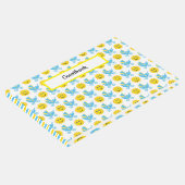 BLAUER-GELBEN-WEISSE BABY-PFLEGE SONNEN GÄSTEBUCH (Ecke)