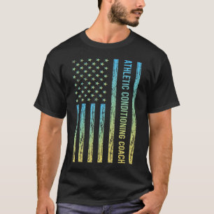 Blauer Gelber Athletik-Trainer T-Shirt