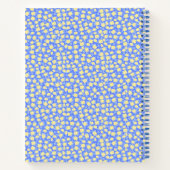 Blauer gelber Coquette Personalisierte Spirale Notizblock (Rückseite)