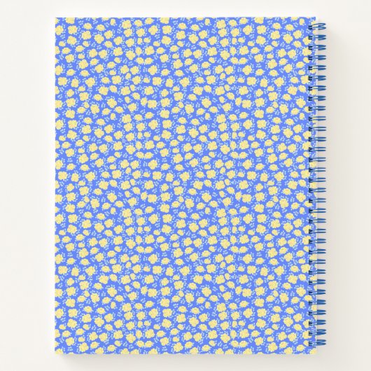 Blauer gelber Coquette Personalisierte Spirale Notizblock (Rückseite)