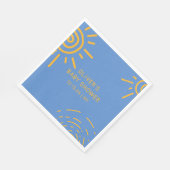 Blauer gelber Retro-Ray mit Sonnenschutzdusche Serviette (Ecke)