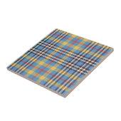 Blauer, gelber, roter und brauner Tartan Fliese (Seite)