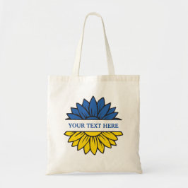 Blauer/gelber Sonnenblume. Eigener Text. Personali Tragetasche