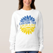 Blauer/gelber Sonnenblumen Benutzerdefinierter Tex Sweatshirt (Vorderseite)