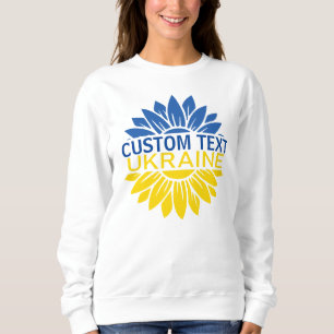 Blauer/gelber Sonnenblumen Benutzerdefinierter Tex Sweatshirt