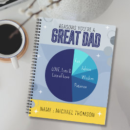 Blauer, gelber, spielerischer Kuchen, Vatertag Notizblock