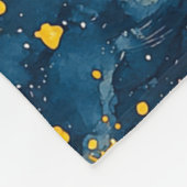 Blauer Gelber Sternenhimmel Fleecedecke (Ecke)