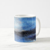 Blauer gelber Strand-abstrakte Tasse (VorderseiteRechts)