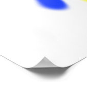 Blauer, gelber Swirl 1 Poster (Ecke)