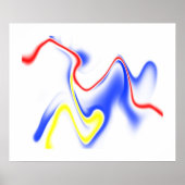 Blauer, gelber Swirl 1 Poster (Vorne)