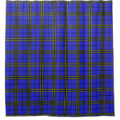 Blauer Gelber Tartan Duschvorhang (Vorderseite)