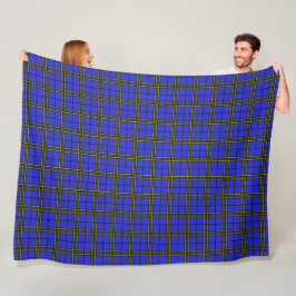 Blauer Gelber Tartan Fleecedecke