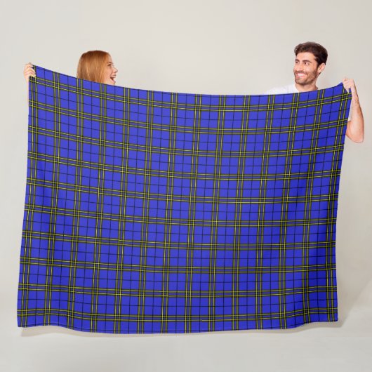 Blauer Gelber Tartan Fleecedecke (Beispiel)