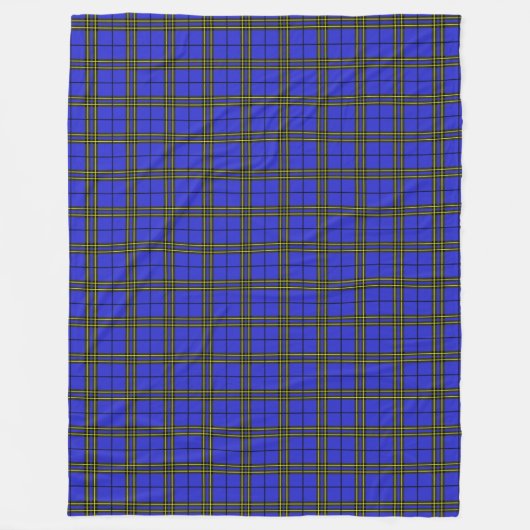 Blauer Gelber Tartan Fleecedecke (Vorderseite)