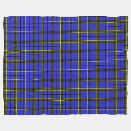 Blauer Gelber Tartan Fleecedecke (Vorderseite (Horizontal))