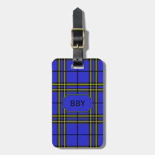 Blauer Gelber Tartan Gepäckanhänger
